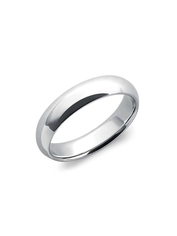 925 Sterling Silver Ring for Women Classic Dome Wedding Band Statement Ring Round Plane Finger Ring for Women (Ring Size - 6 No.)