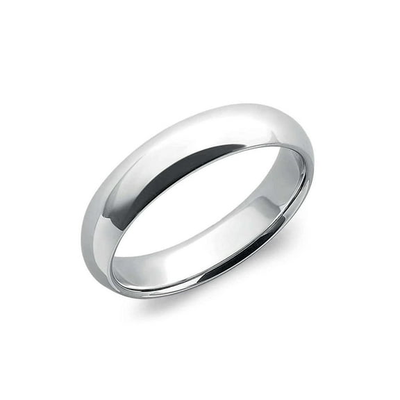 LeCalla 925 Sterling Silver Ring for Women Classic Dome Wedding Band Statement Ring Round Plane Finger Ring for Women (Ring Size - 9 No.)