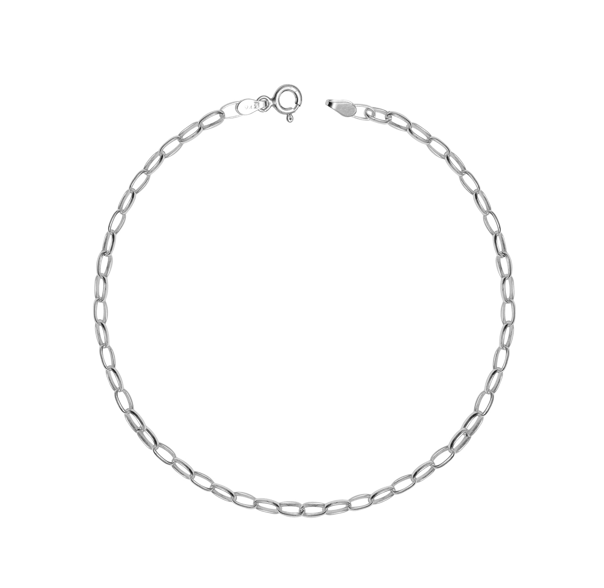 LeCalla 925 Sterling Silver Rolo Chain Anklets for Women Teen, Basic Link Chain Anklets Beach Summer Jewelry Gifts 10" Inch
