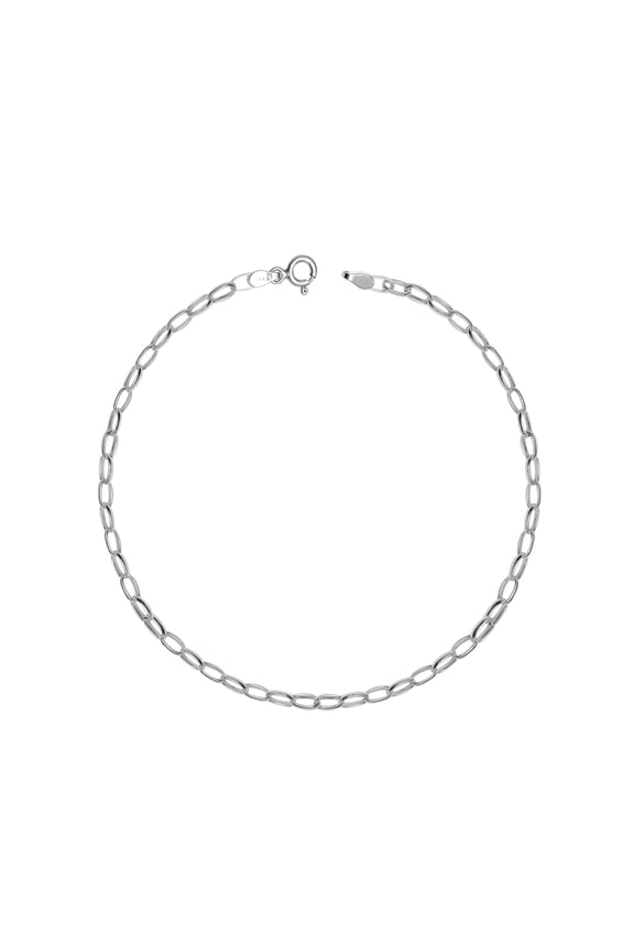 925 Sterling Silver Rolo Chain Anklets for Women Teen, Basic Link Chain Anklets Beach Summer Jewelry Gifts 10" Inch