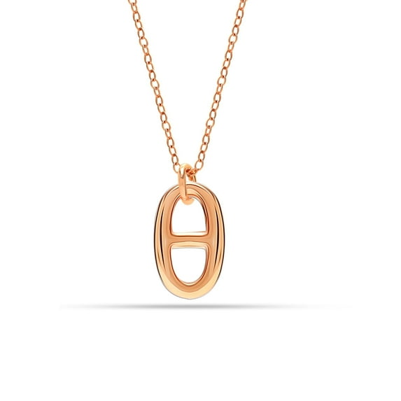 LeCalla 925 Sterling Silver Rose-Gold Plated Small Pendant Necklace With Chain for Women and Teen 15MM