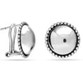 thumbnail image 1 of LeCalla 925 Sterling Silver Round Antique Dome Omega Back Stud Earrings Jewelry Gifts for Women and Teen 15MM, 1 of 8