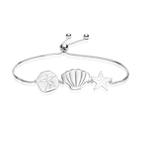 LeCalla 925 Sterling Silver Sea Life Bolo Bracelet for Women Teen