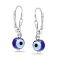thumbnail image 1 of LeCalla 925 Sterling Silver Small Evil Eye Leverback Drop Dangle Earrings for Women Teen 25MM, 1 of 7
