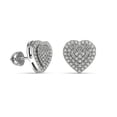 thumbnail image 1 of LeCalla 925 Sterling Silver Stud Earrings | Rhodium Plated Zirconia Heart Shaped Earrings Studs for Women Teen 10MM, 1 of 6