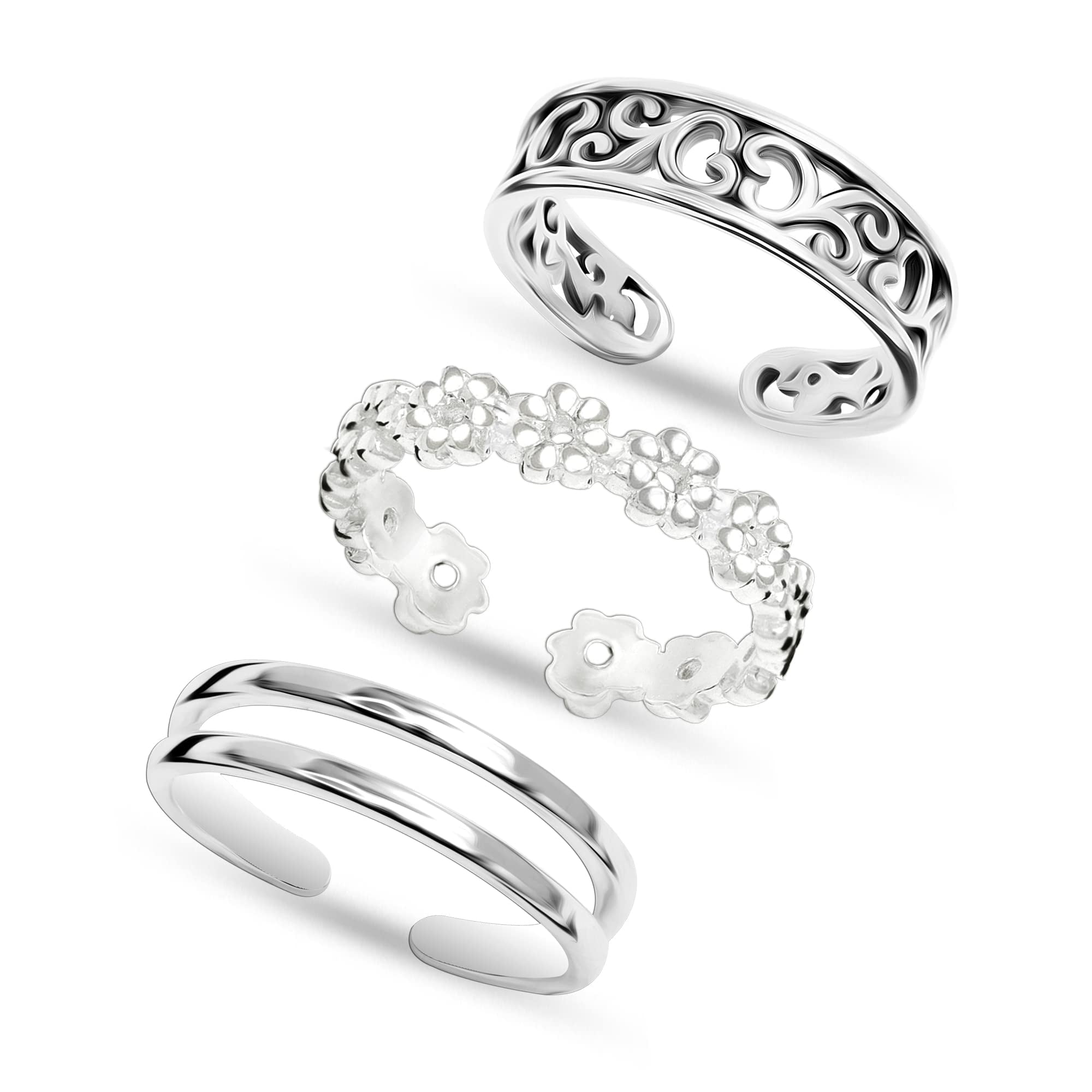 92.5% Fancy Sterling Silver Toe Ring, Size: Free at Rs 2180/pair in Jaipur