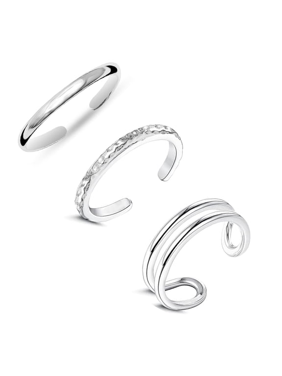 925 Sterling Silver Toe Rings Women | Open Adjustable Cuff Toe Ring