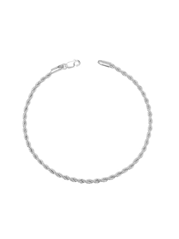 925 Sterling Silver Venetian Chain Anklets Jewelry Gifts for Women and Teen 10" Inch