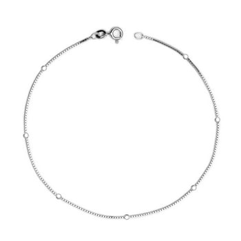 LeCalla 925 Sterling Silver Venetian Chain Beaded Anklets Summer Beach Jewelry for Women and Teen 10" Inch