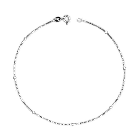 LeCalla 925 Sterling Silver Venetian Chain Beaded Anklets Summer Beach Jewelry for Women and Teen 10" Inch