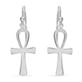 thumbnail image 1 of LeCalla 925 Sterling Silver Vintage Cross Medium Drop Dangle Earrings Celtic Egyptian Ankh Cross Dangle Hook Earrings for Women 35MM, 1 of 8
