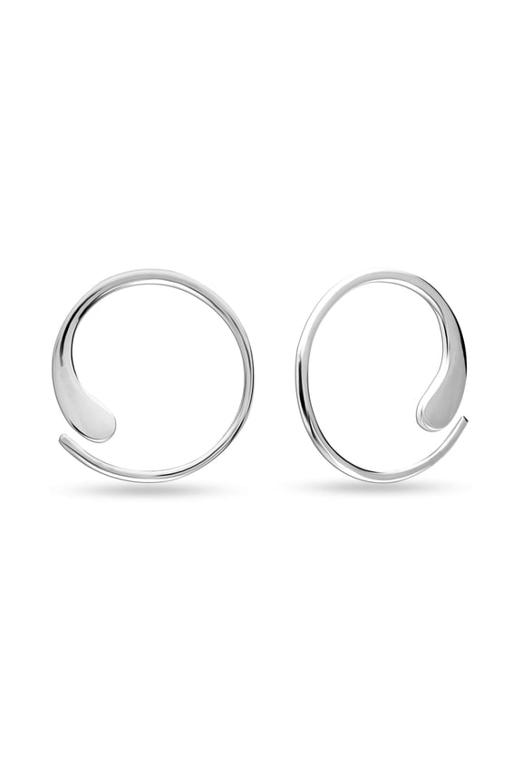 925 Sterling Silver Wire Threader Earrings Hypoallergenic Jewelry Gifts for Women and Teen 20MM