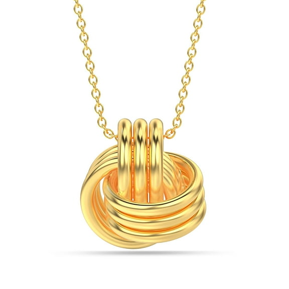 LeCalla 925 Sterling Silver Yellow Gold-Plated Love Knot Pendant Necklace Jewelry Gifts for Women and Teen 18" Inch