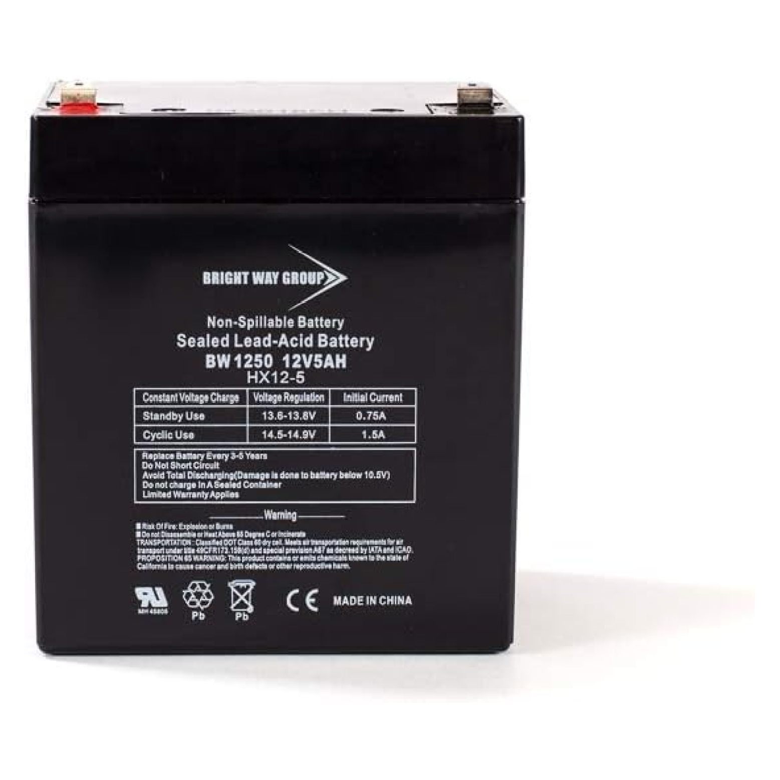 LeCeleBee 12V 5Ah Home Alarm Battery with F1 Terminals Chamberlain