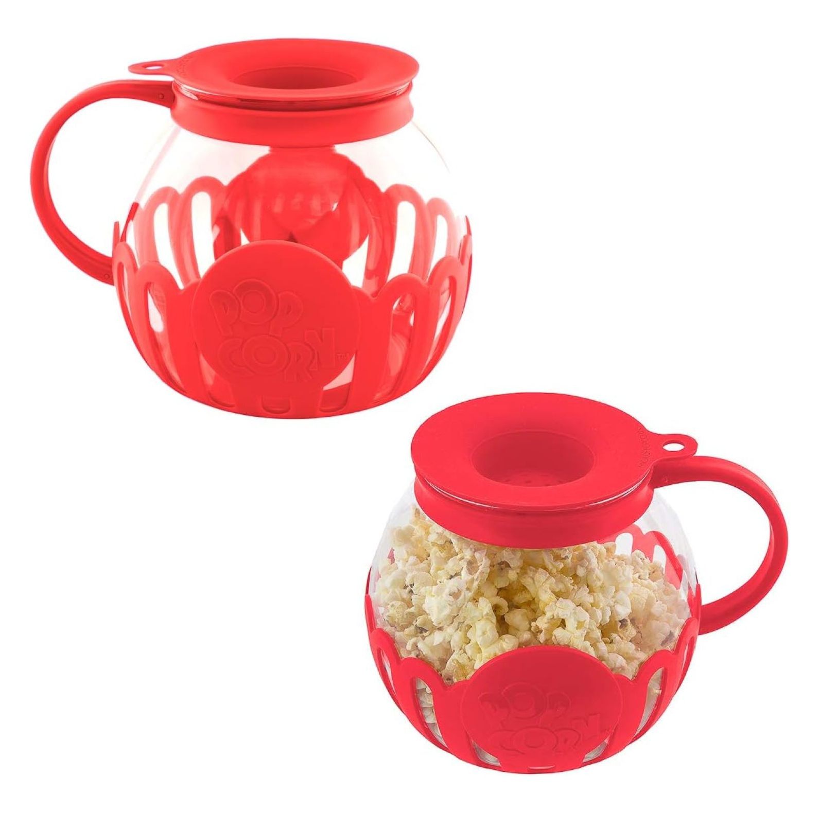 LeCeleBee (2 Pack) Popcorn Maker Glass Microwave Popcorn Popper With