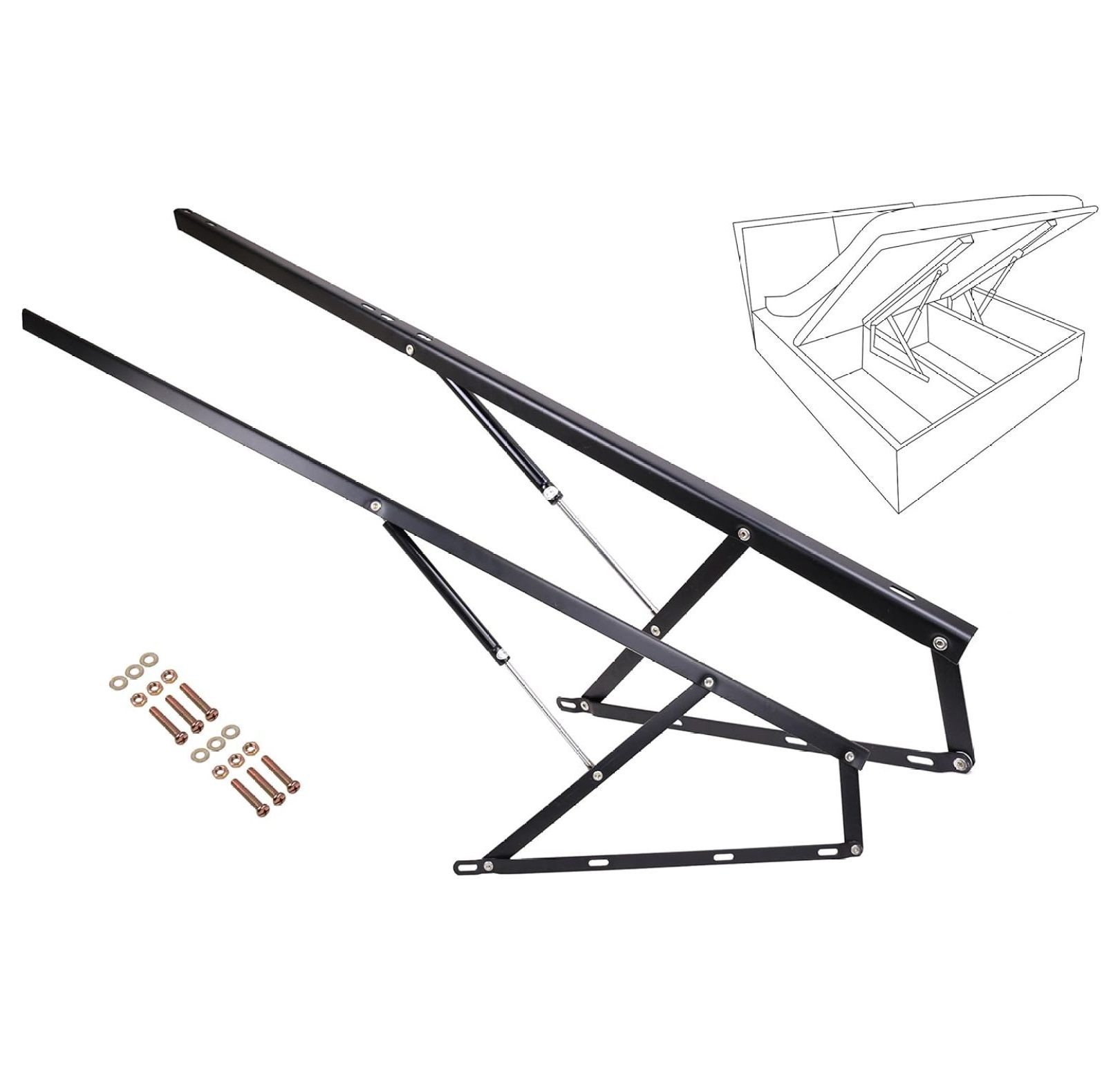 LeCeleBee 5FT Gas Piston Bed Lift Mechanisms for Sofa Bed Box Storage