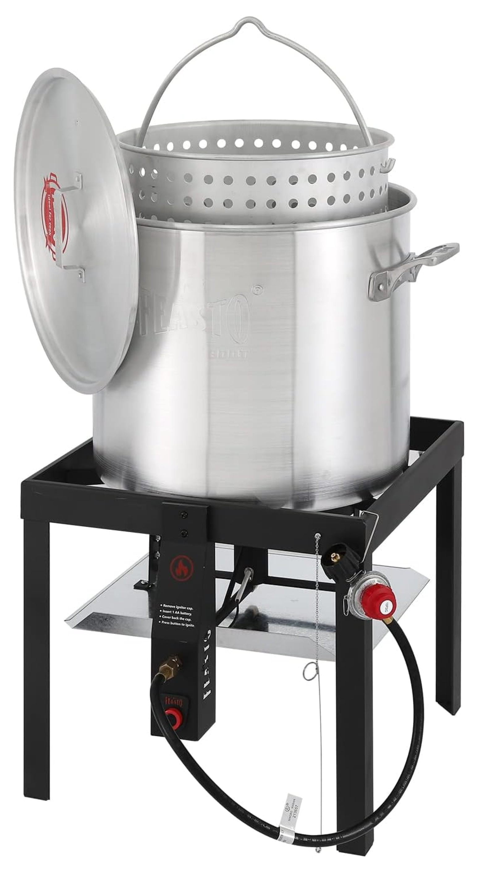 LeCeleBee 80QT Outdoor Propane Aluminum Boiling Pot with Basket, Crab