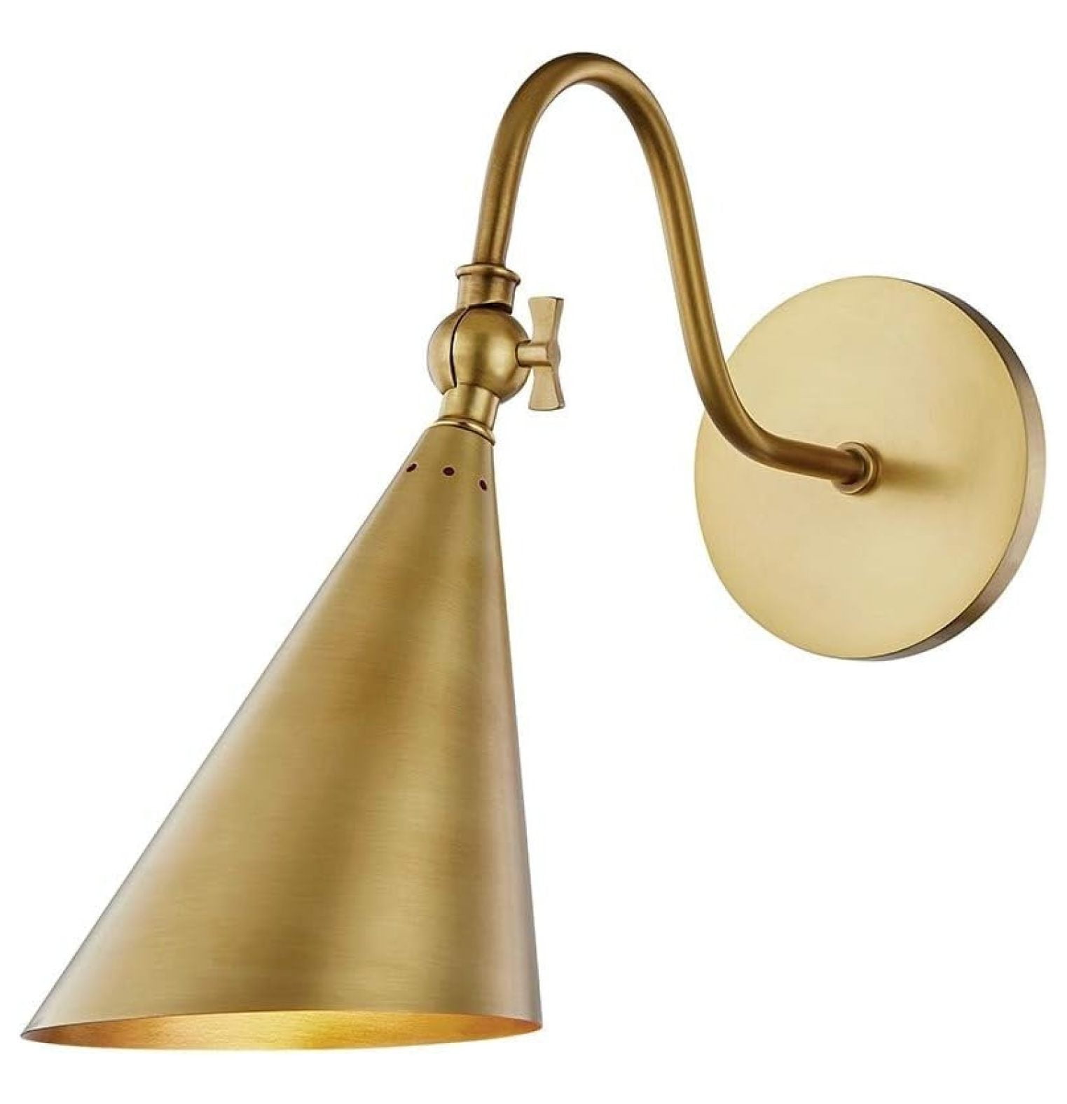 Laurent Aged Brass 1-Light Plug-In Electric Sconce