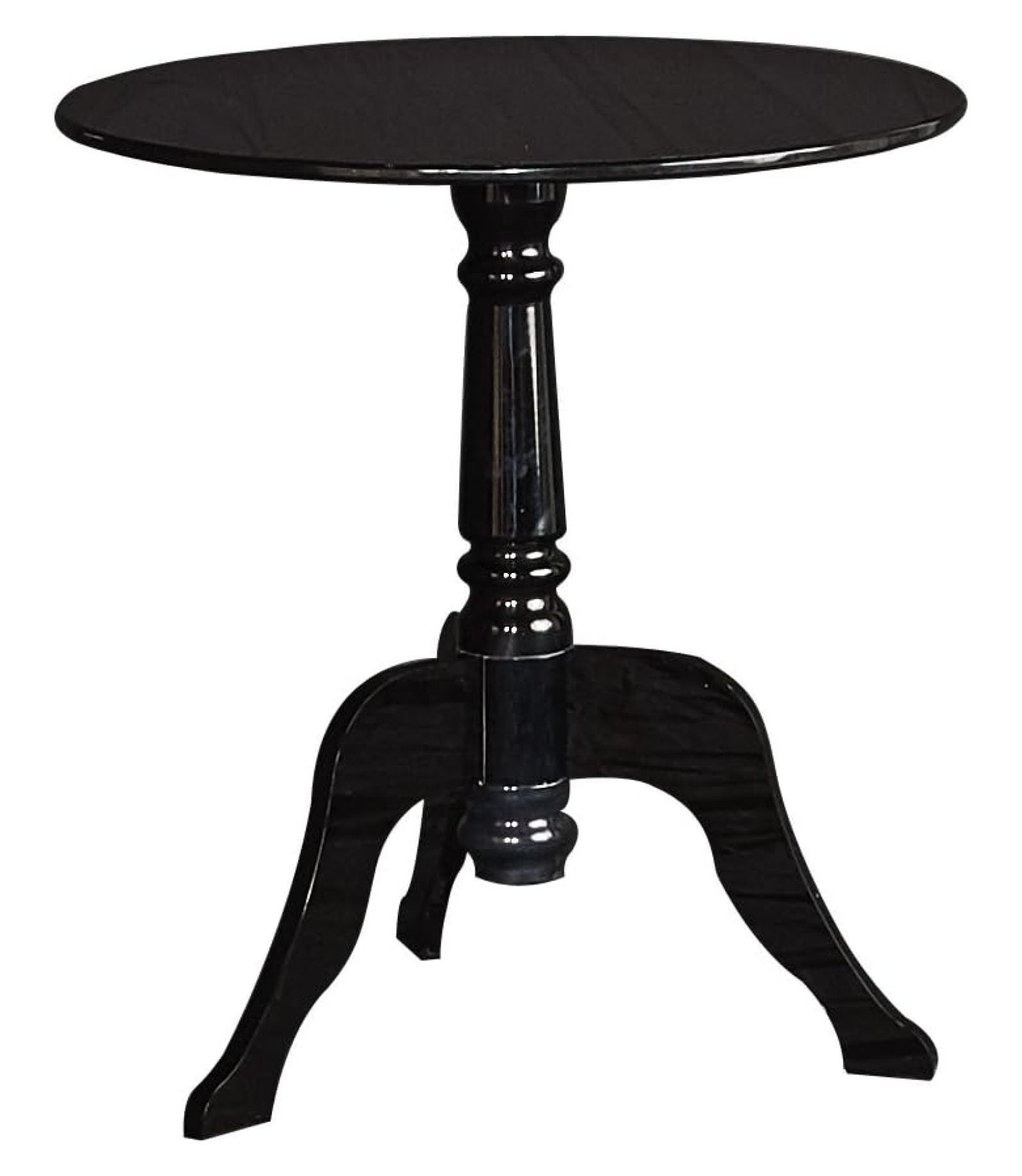 22" Round Black Acrylic Glam End Table with Curvy Legs