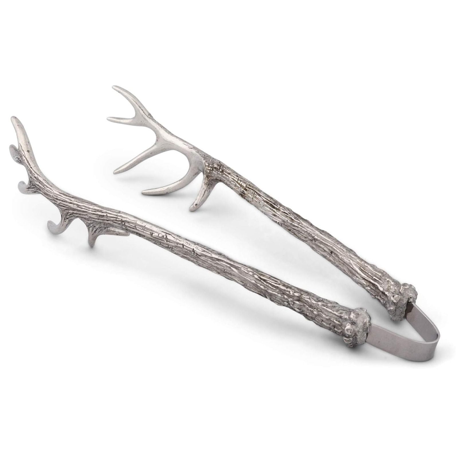 Elegant Pewter Antler Handcrafted Tongs for Refined Entertaining