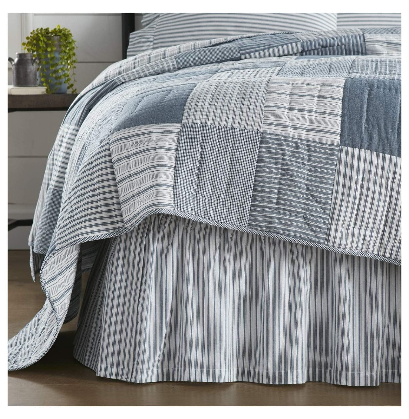 LeCeleBee Sawyer Mill Ticking Striped Cotton Farmhouse Split Corners