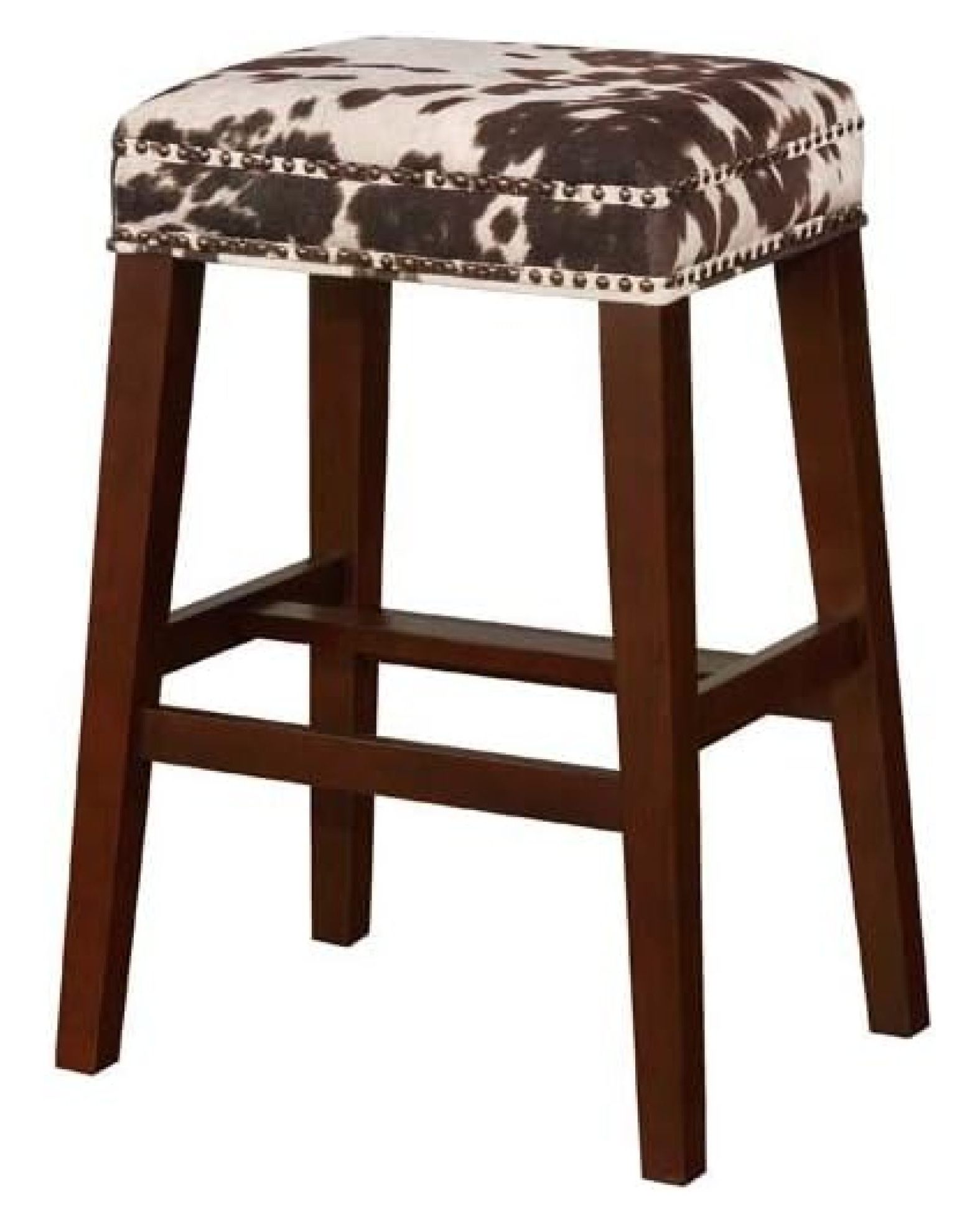 LeCeleBee Walt Brown Cow Print Bar Stool