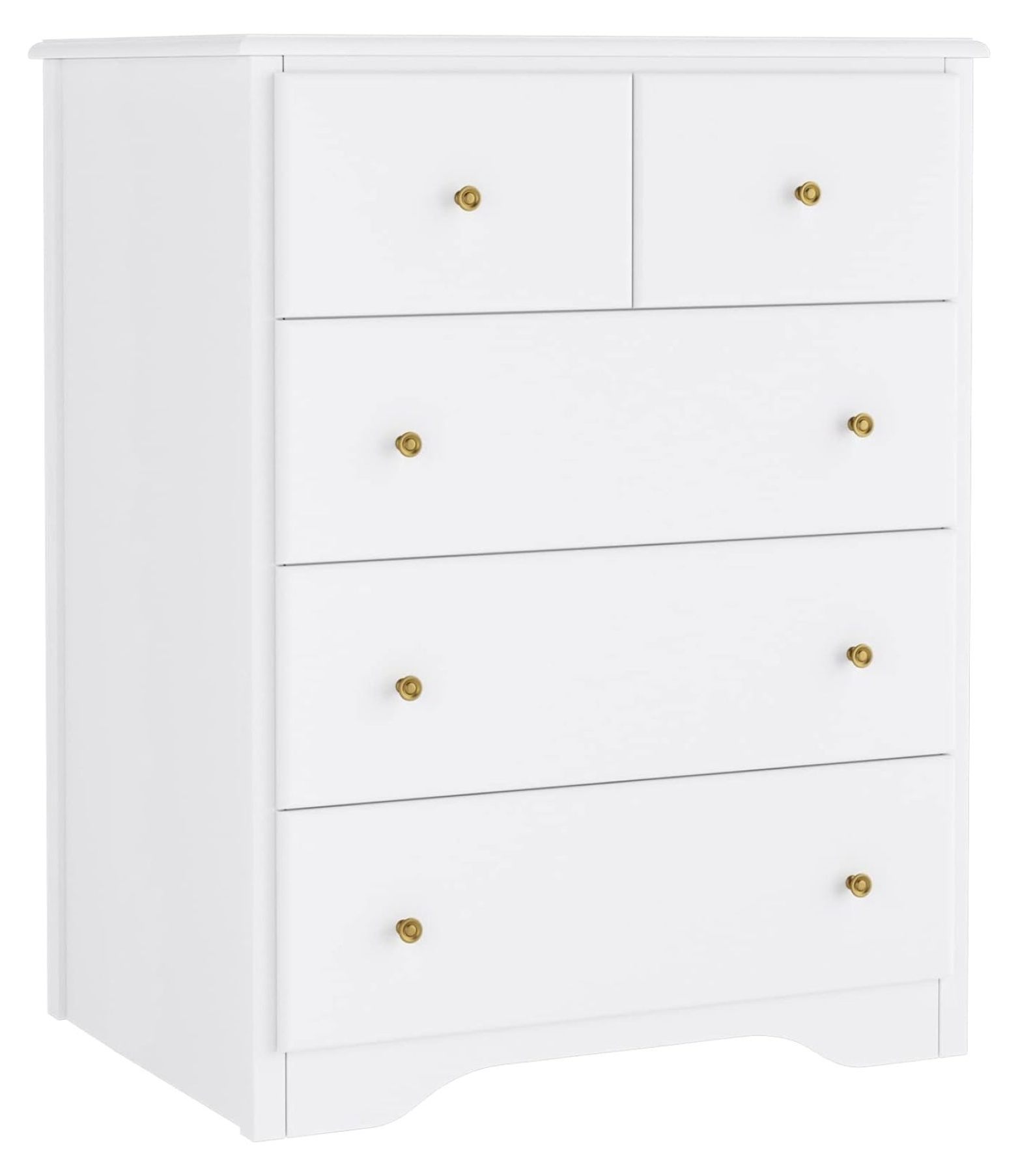 LeCeleBee White Dresser, Modern Chest of Drawers, 5 Drawer Dresser