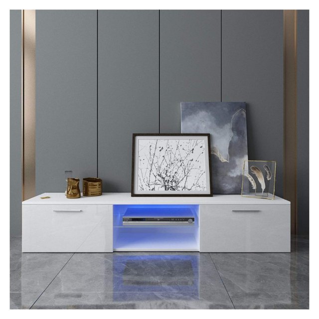 LeCeleBee White TV Stands for Living Room, White Modern Television