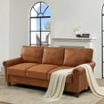 thumbnail image 1 of LeChapitre Traditional Fabric Hidden Storage Space Standard Sofa with Cushions, Coffee, 1 of 7