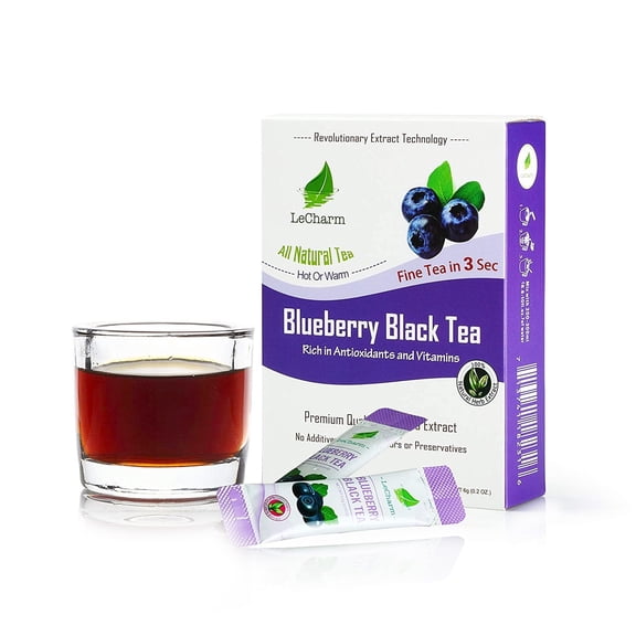 LeCharm All Natural Blueberry Black Tea Bags (10 Bags)