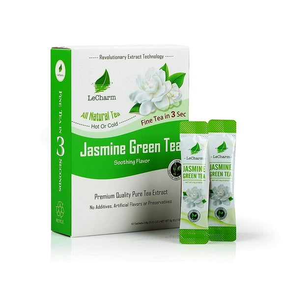 LeCharm All Natural Jasmine Green Tea Bags (10 Bags)