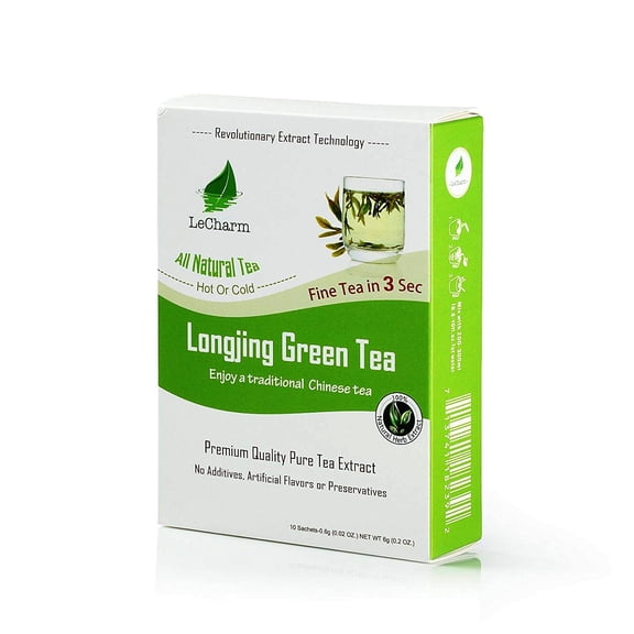 LeCharm All Natural LongJing Green Tea Bags (10 Bags)