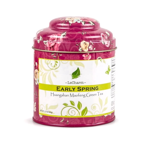 LeCharm Huang Shan Mao Feng Green Loose Leaf Tea 65g/ 2.3 oz. Earl Spring Loose Green Tea Cane