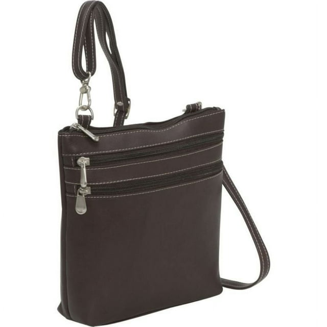 LeDonne  Leather 3-zipper Crossbody Handbag
