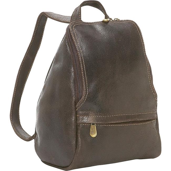 LeDonne Leather Distressed Leather U-Zip Womens Backpack - Chocolate - image 1 of 5