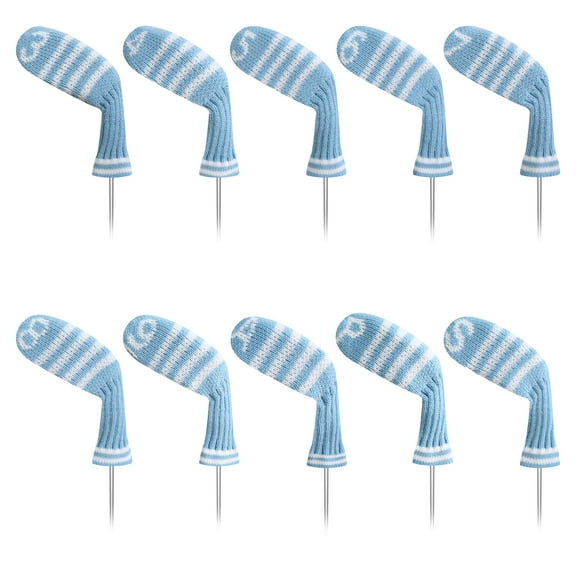LeFeng 10pcs Knitted Golf Iron Head Covers 3-9/A/P/S Set - Lightweight and Durable Material - Multiple Patterns Golf Club Head Covers - Fit Well for Callaway Ping Taylormade Cobra Etc