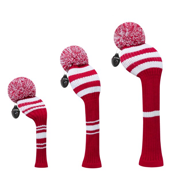 LeFeng 3Pcs Golf Club Head Covers Set Knitted Golf Head Covers for