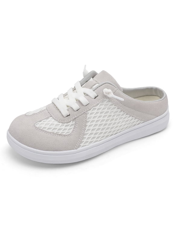Mules for Women Wide Slip-on Shoes Comfortable Backless Walking Shoes with Removable Sole