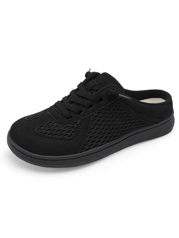 Mules for Women Wide Slip-on Shoes Comfortable Backless Walking Shoes with Removable Sole