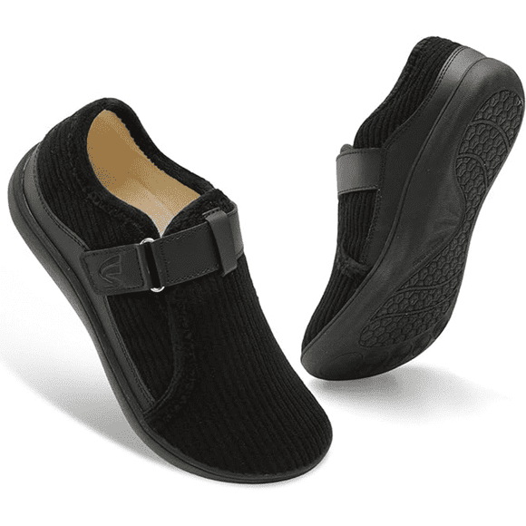 Leisfit Womens Wide Diabetic Shoes Adjustable House Shoes Cozy Walking Shoe Swollen Edema Diabetic Slippers Size 8.5