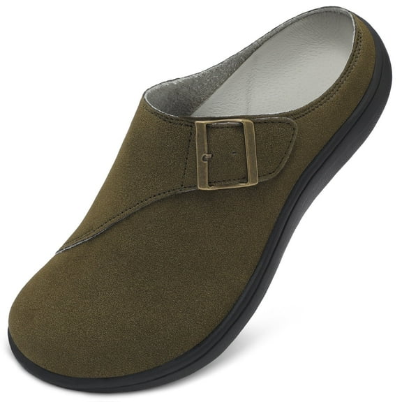 LeIsfIt Womens Wide Width Suede Clogs & Mules Shoes