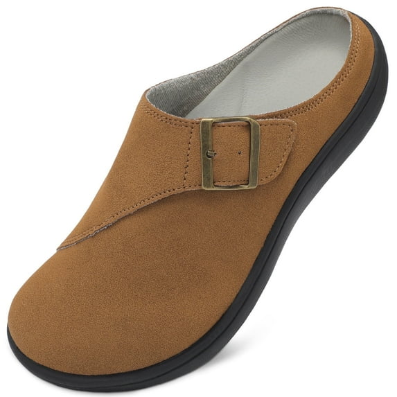 LeIsfIt Womens Wide Width Suede Clogs & Mules Shoes