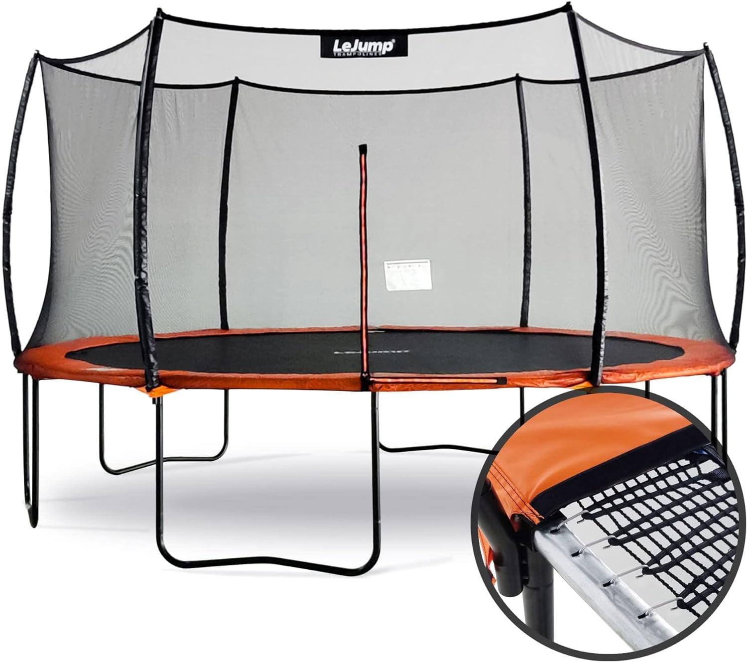 14-Foot Round Orange Springless Trampoline with Enclosure