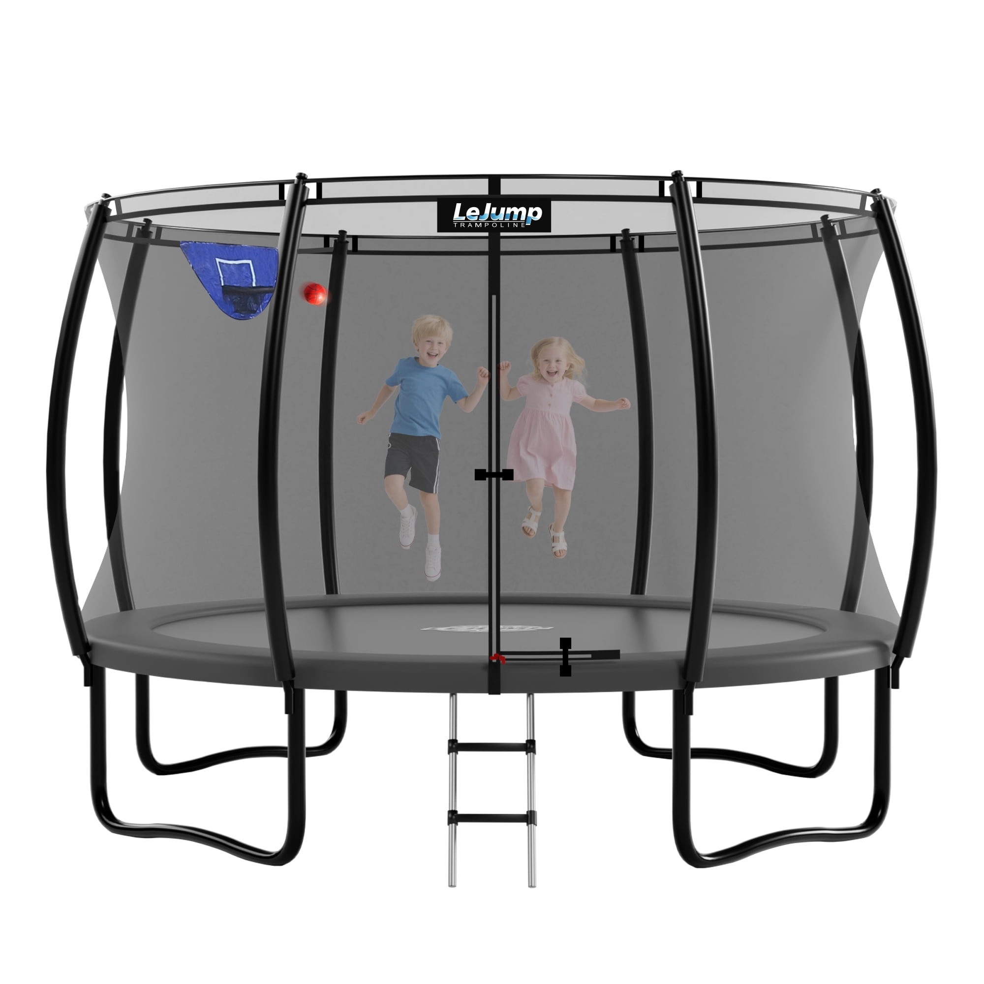LeJump Outdoor Springless Trampolines  Smart 12 Ft Non-Spring Big Trampoline with Enclosure Net, Backyards Trampoline for Adults and Kids Heavy Weight Limit (12Ft)