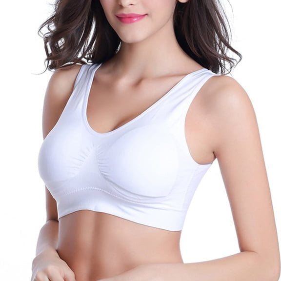 Windcarnival Women V-Neck Stretch Wire Free Pure Color Bra Yoga Sports Crop Tops Sleepwear