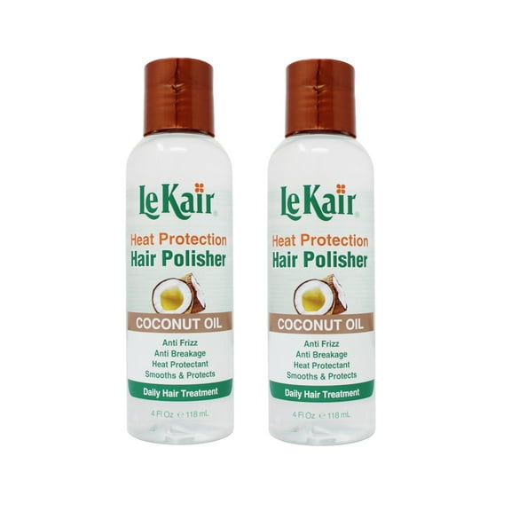 LeKair High Heat Protection Hair Polisher - Coconut Oil , Anti Frizz, Anti Breakage, Heat Protectant, Smooths & Protects, Daily Hair Treatment 4 Fl Oz - 2 Pack