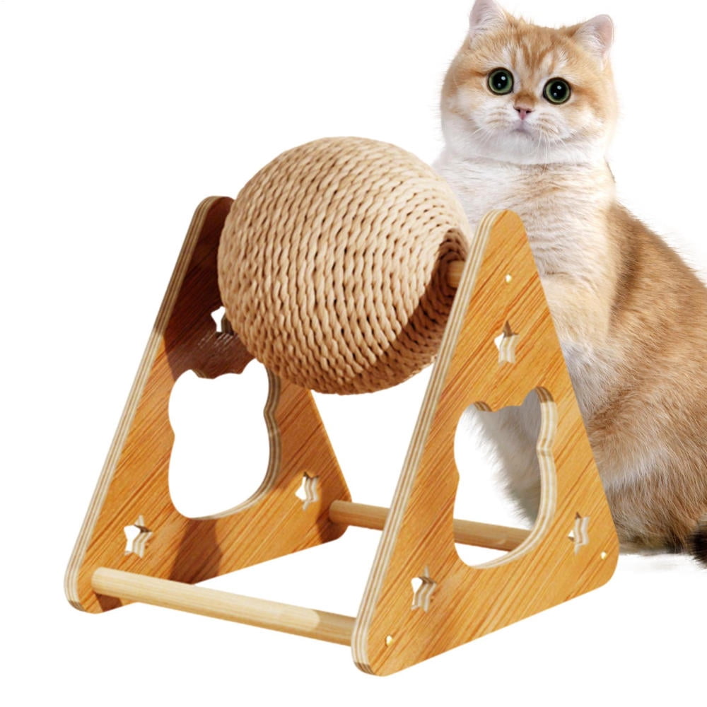 Gallery Detail: Leking Cat Scratch Ball Interactive Cat Scratcher Wood Frame Vertical