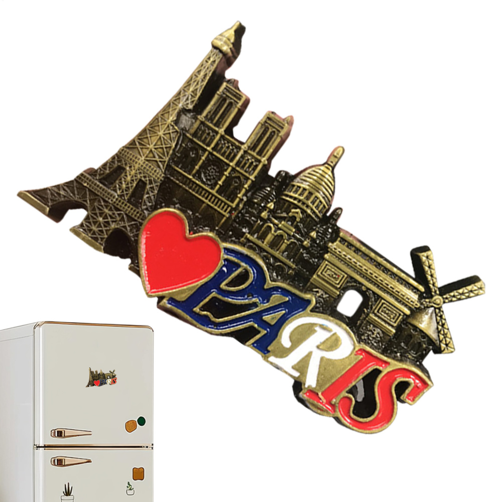 Paris France 3D Fridge Magnet Souvenir Gift,Handmade Resin Home & Kitchen Decoration Paris Refrigerator Magnet Collection