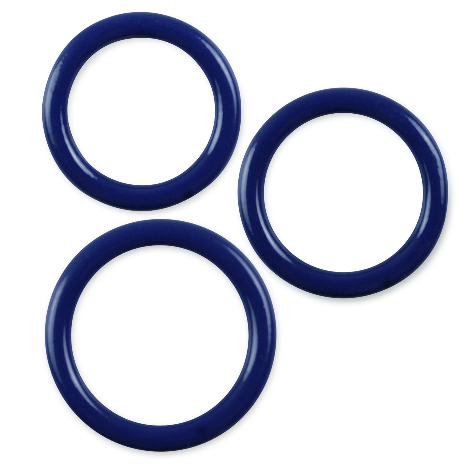 LeLuv 6mm Round Gauge Glans Rings | 26mm, 28mm, 30mm I.D. Sampler Set | Powder Coated Blue