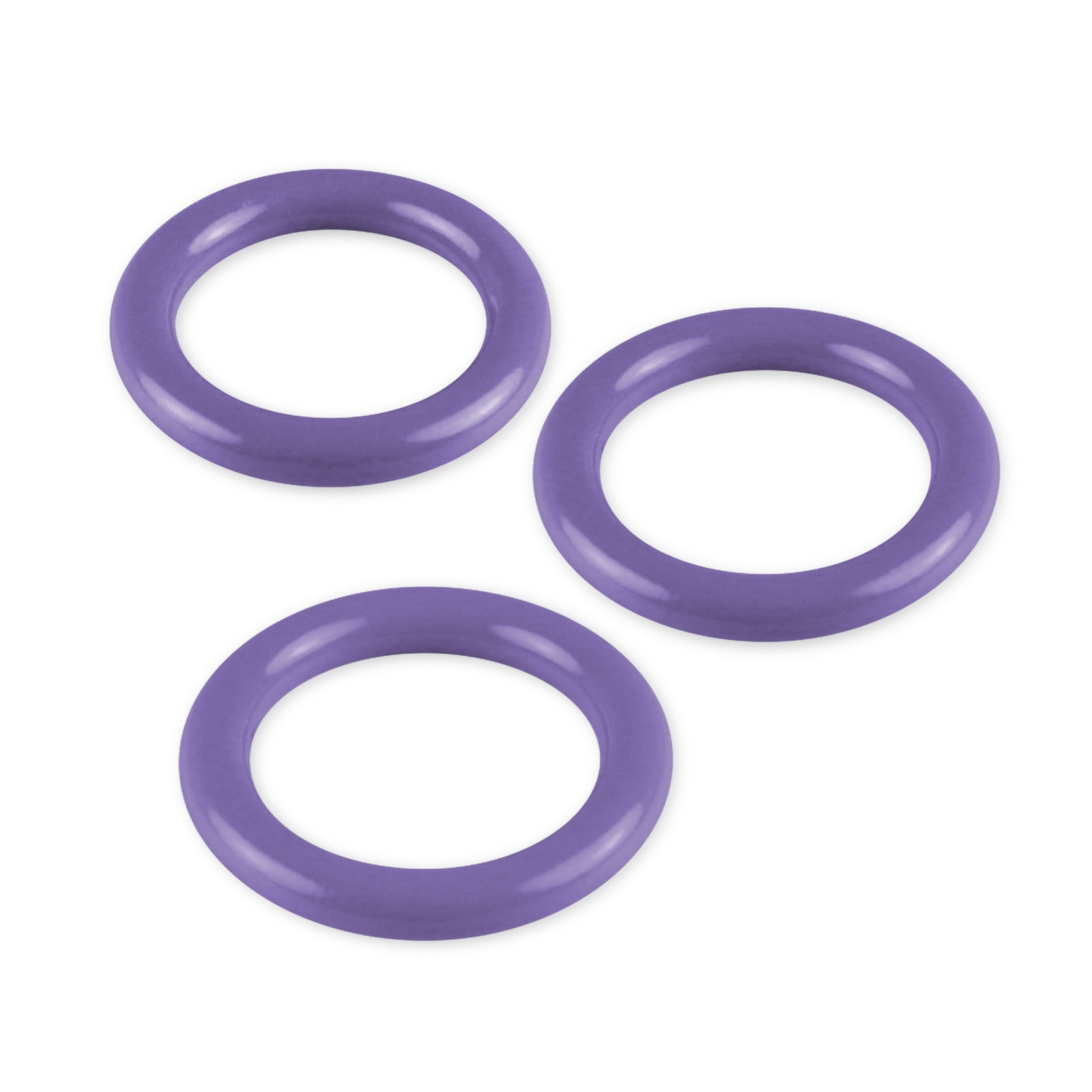 LeLuv 6mm Round Gauge Glans Rings | 26mm, 28mm, 30mm I.D. Sampler Set | Powder Coated Purple